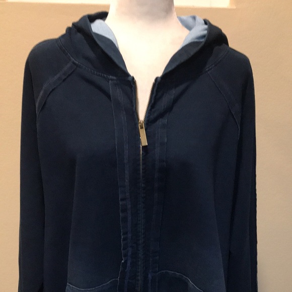 DG2 Diane GilmanDistressed Cotton Blend Hoodie w/Pockets-Missing Drawstring-2X - Picture 2 of 11